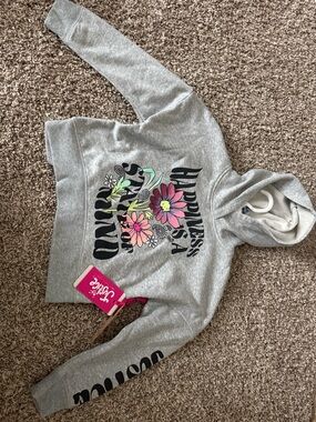 Justice Gray Hoodie with Bright Floral Graphic size 5/6